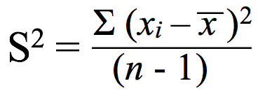 Variance formula to calculate standard deviation