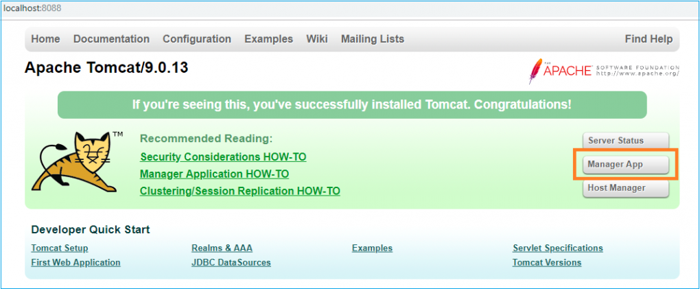 tomcat home page