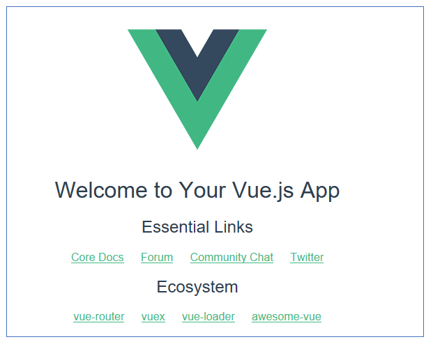 vue.js startup page